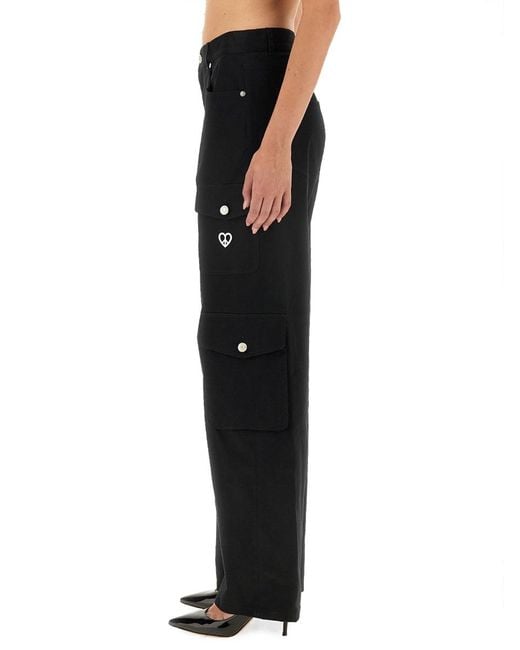 Moschino Black Cargo Pants Cotton Trousers