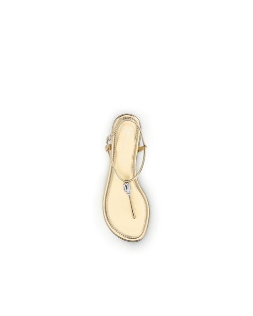 Giuseppe Zanotti Natural Calf Leather Bos Taurus Flat Sandals