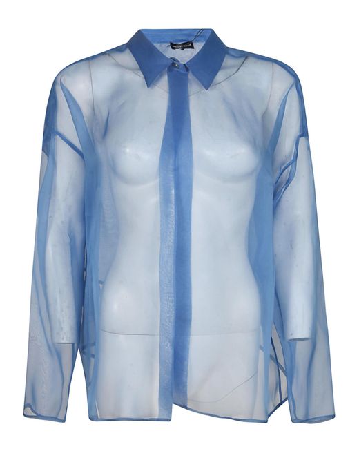 Giorgio Armani Blue See-Through Shirt
