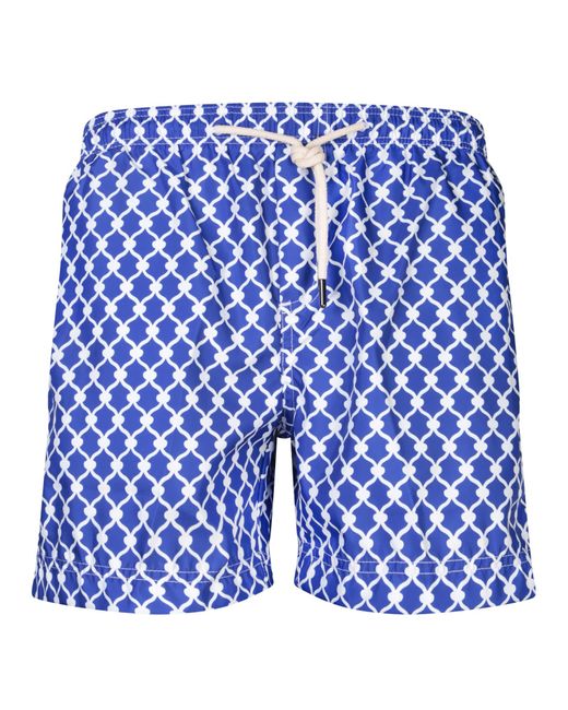 Peninsula Blue Patterned/ Boxer Swim Shorts for men