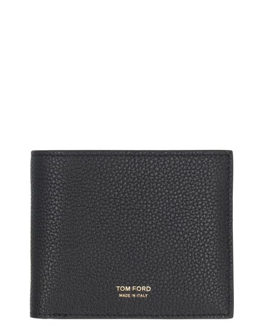 Tom Ford Gray Leather Flap-over Wallet for men