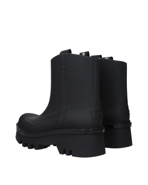 Chloé Black Cotton Ankle Boots