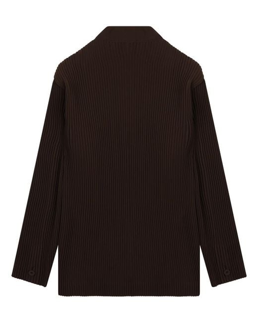 Issey Miyake Black Pleated Jacket Polyester for men