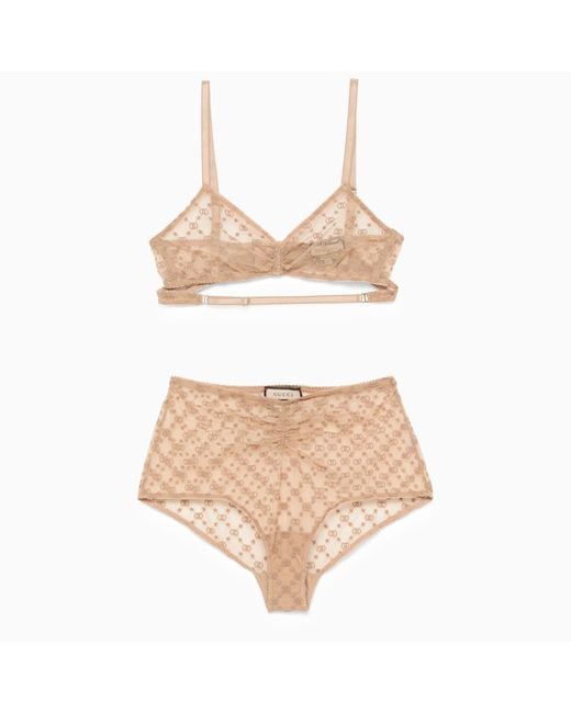 Gucci Nude Lingerie Set in Natural | Lyst