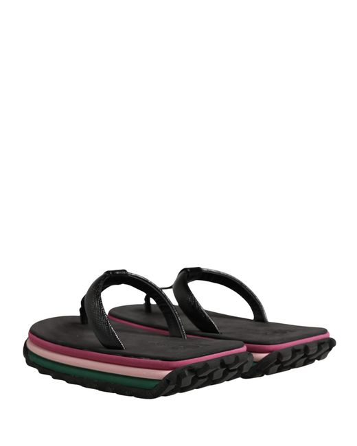 Dolce & Gabbana Black Rubber Chunky Flip Flop Shoes