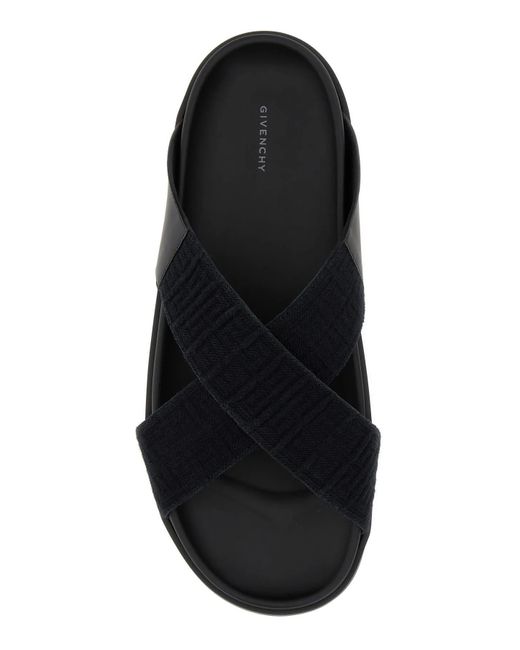 Givenchy Black Leather And Cotton Slippers for men