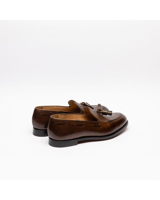 Crockett & Jones Cavendish 2 Dark Brown Burnished Tassel Loafer for Men ...