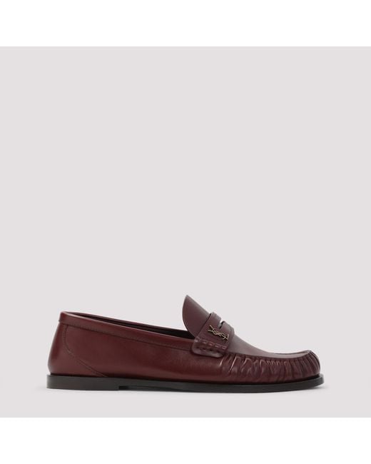 Saint Laurent Red Leather Loafers