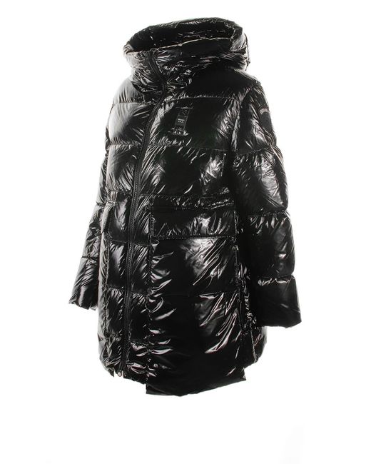 Blauer Long Black Quilted Down Jacket With Hood Lyst