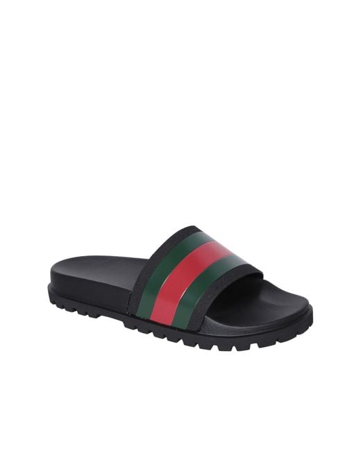 Gucci Gray Pursuit Track Slides for men