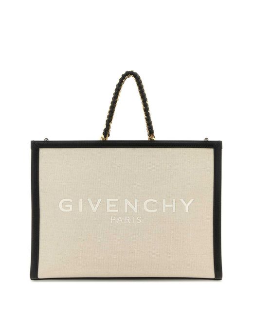 Givenchy Natural Two-Tone Canvas And Leather Medium G-Tote Handbag