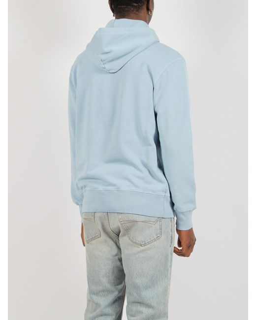 Autry Blue Cotton Hooded Sweatshirt for men