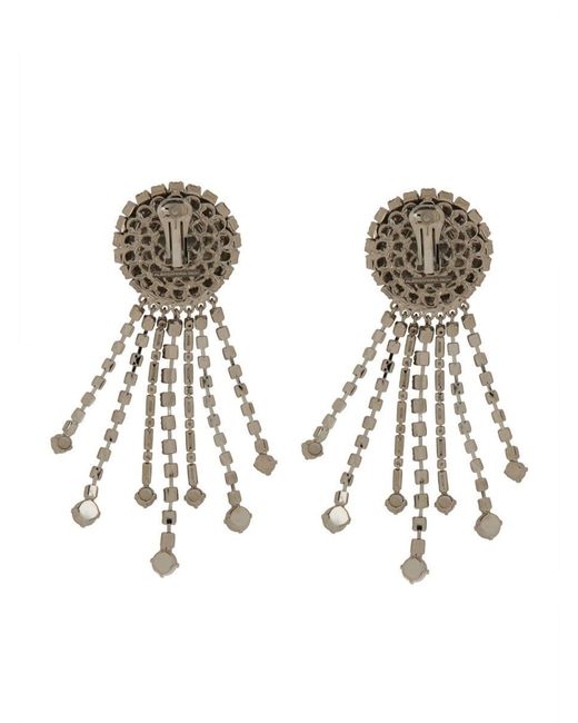 Alessandra Rich White Round Clip-on Earrings