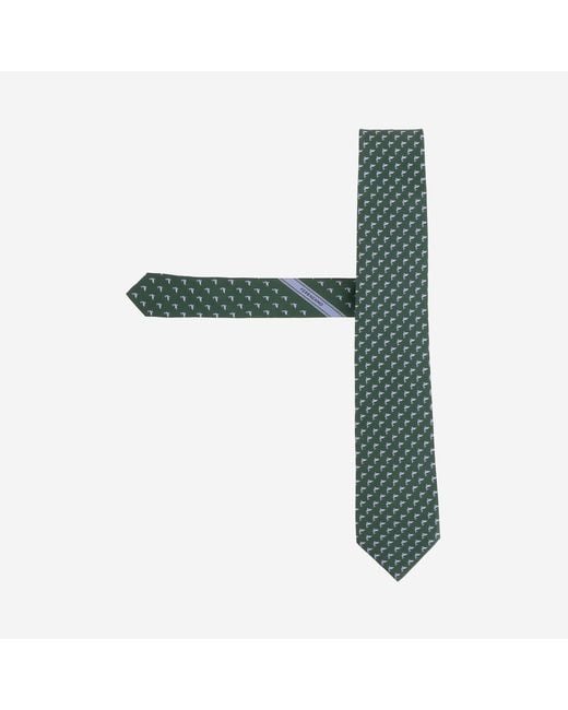 Ferragamo Green Silk Tie Ties & Bow for men