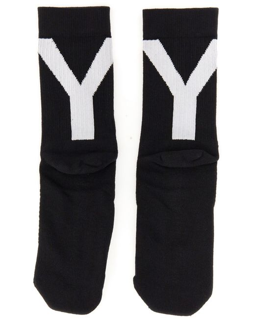 Y-3 Black Sock With Logo Embroidery for men