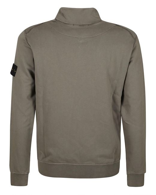 Stone Island Gray Sweatshirt With Zip for men