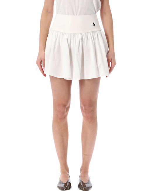 Polo Ralph Lauren White Woven A Line Skirt