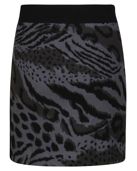 KENZO Black Animal Print Mini Skirt