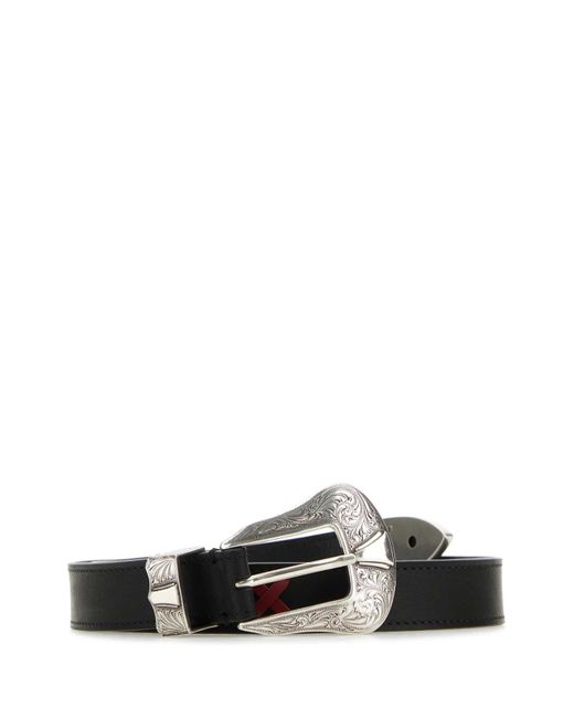KATE CATE Black Leather Dutton Belt