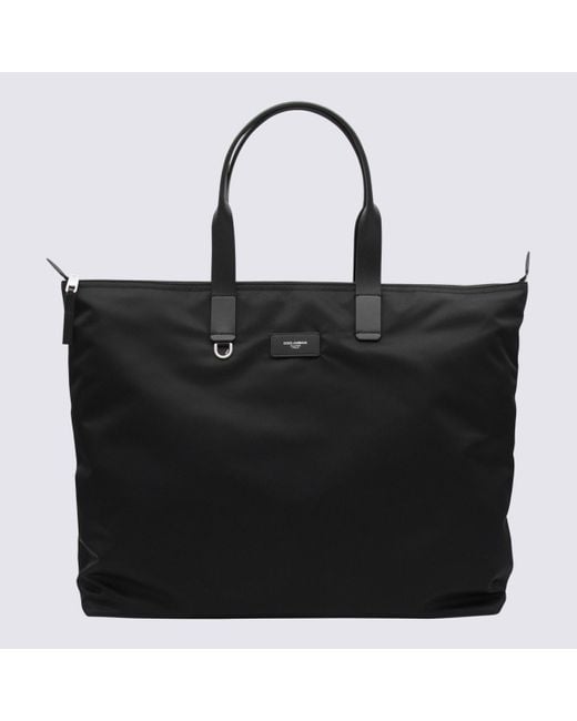 Dolce & Gabbana Black Tote Bag Crocodile Print for men