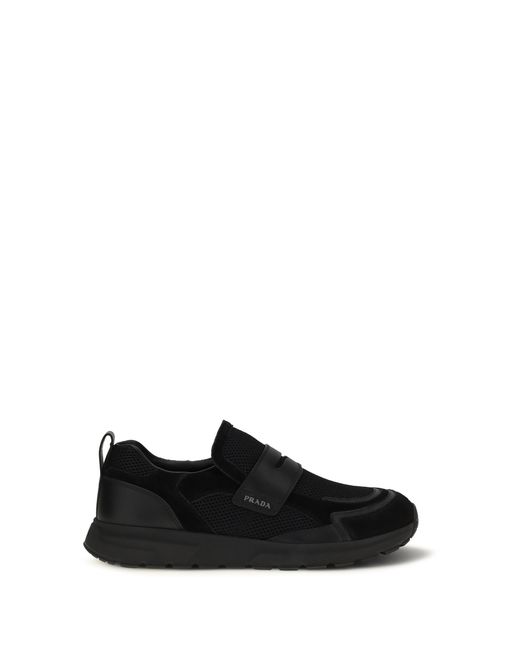 Prada Black Sport Mesh Loafers for men