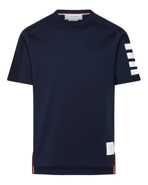 Thom Browne Blue Navy Cotton T-shirt for men