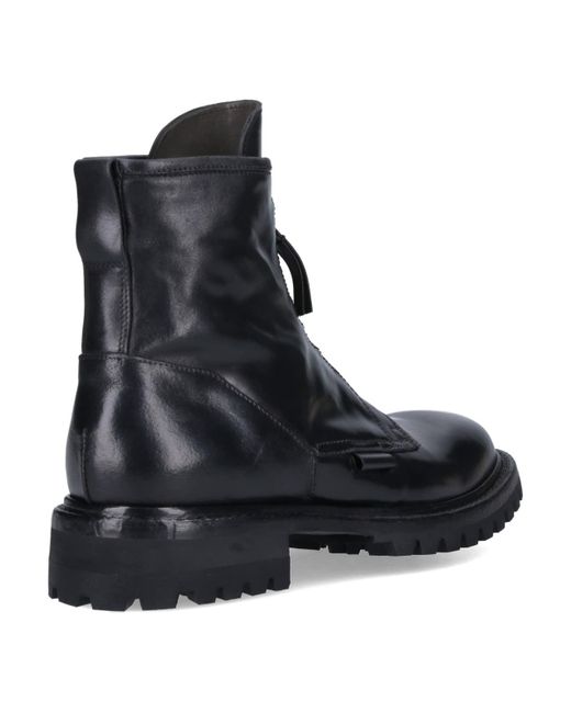 Premiata Black Leather Ankle Boots for men