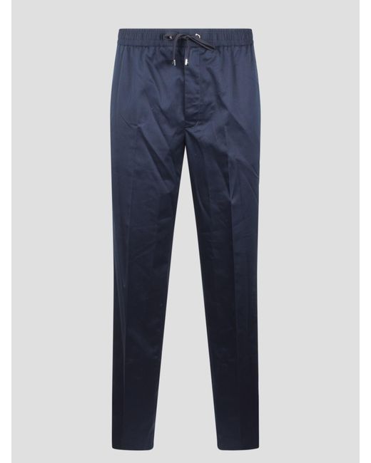 Moncler Blue Cotton Crêpe Jogging Trousers for men