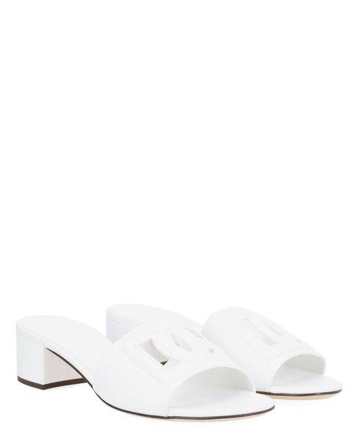 Dolce & Gabbana White Heeled Sandal