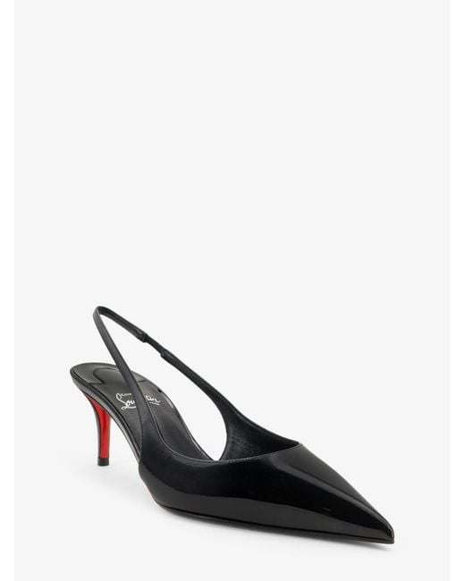 Christian Louboutin Black Miss Z Patent Leather Slingback Pumps