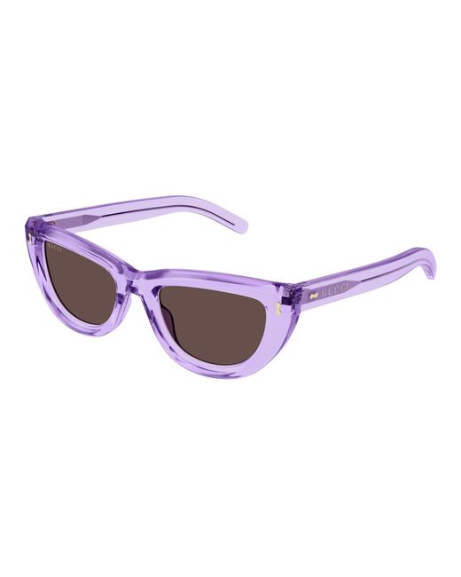 Gucci Purple Logo Acetate Cat-eye Sunglasses