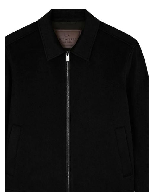 Paul & Shark Black Blouson Made With A Loro Piana Storm System Fabric for men