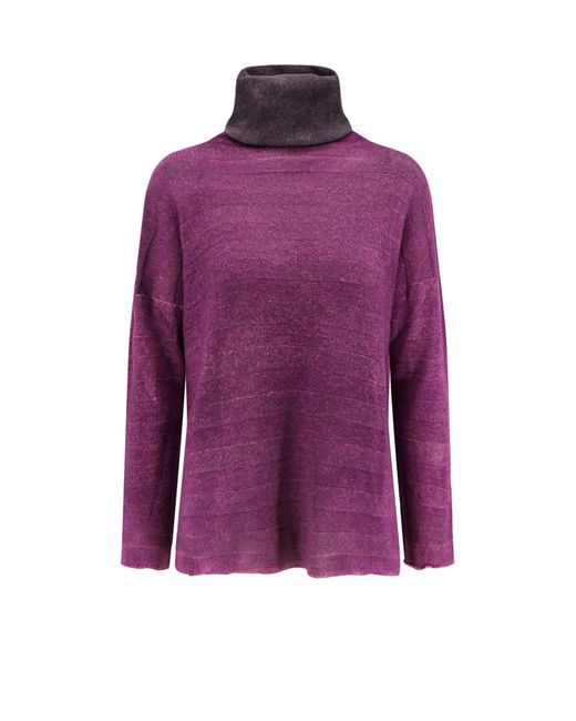 F Cashmere Purple Bruco 89 Cashmere Turtleneck Sweater