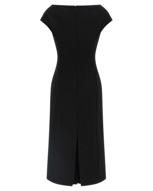 Ermanno Scervino Black Midi Dress With Crossover Front