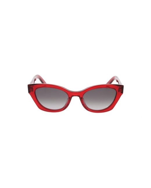 Dior Red Diormidnight B2I Butterfly Frame Sunglasses