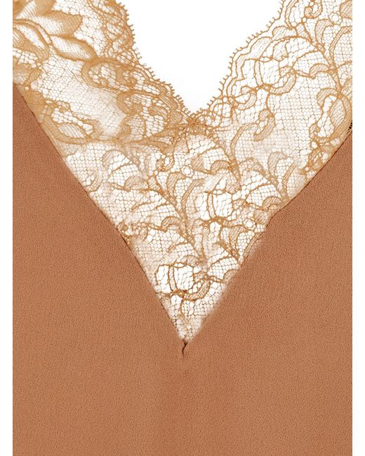 Forte_forte Brown Sleeveless V-Neck Top Acetate Tops