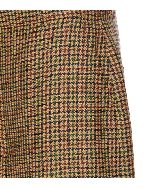 Saint Laurent Natural Prince Of Galles Check Pants