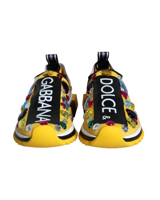 Dolce & Gabbana Black Sorrento Crystals Sneakers Shoes