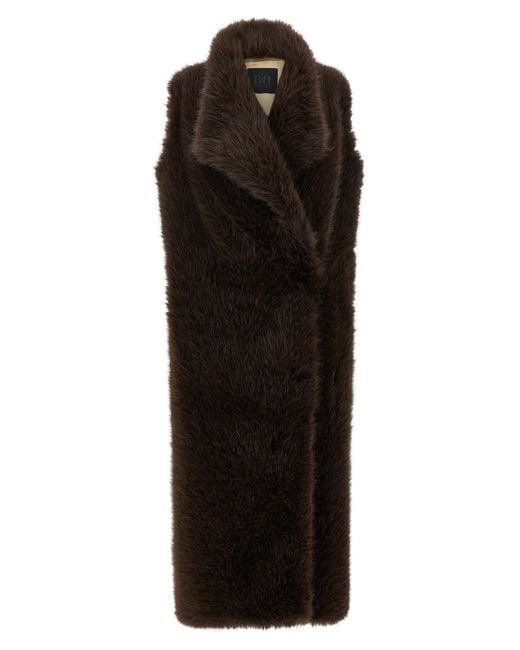 B&amp;B COUTURE Black B&B Couture Faux Fur Bear Vest