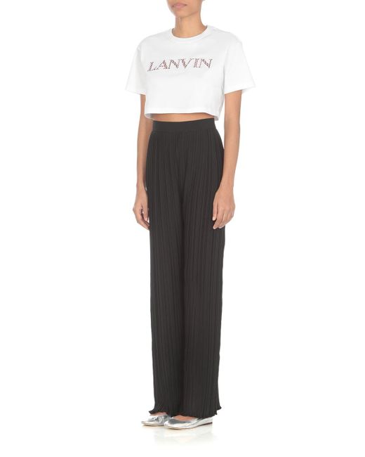 Lanvin Black Pleated Effect Trousers