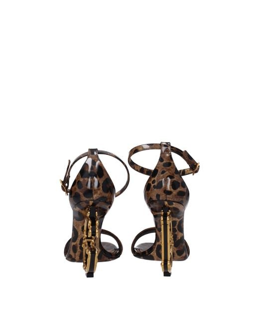 Dolce & Gabbana Black Leather Sandals