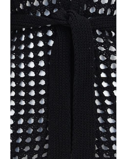 Max Mara Pure Black Knitted Cardigan Cotton