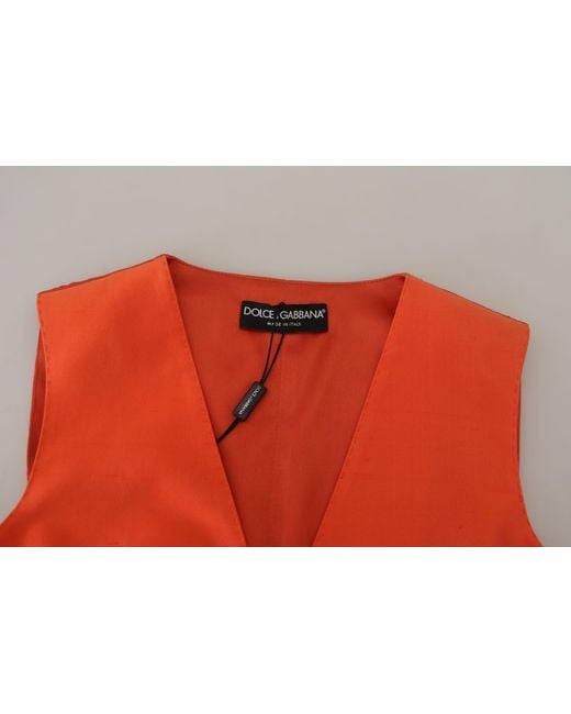 Dolce & Gabbana Red Elegant Silk Waistcoat