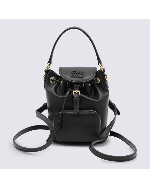 Miu Miu Black Leather Backpack
