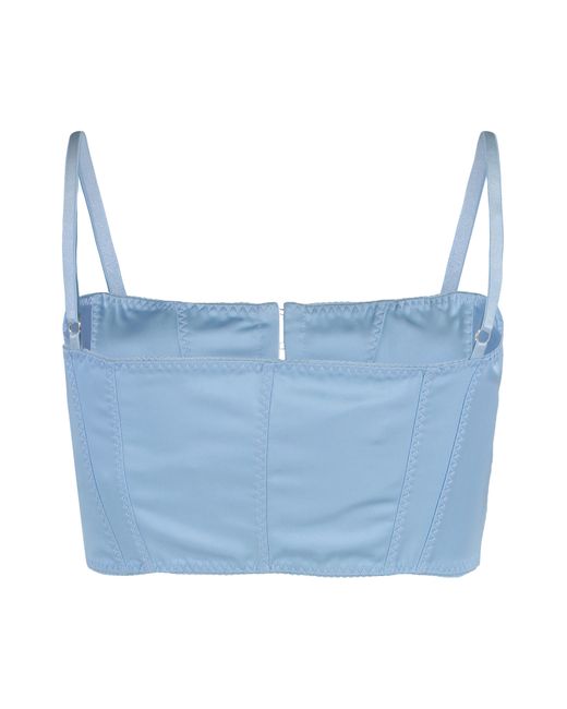 Anna October Blue Cropped Top Polyester Tops