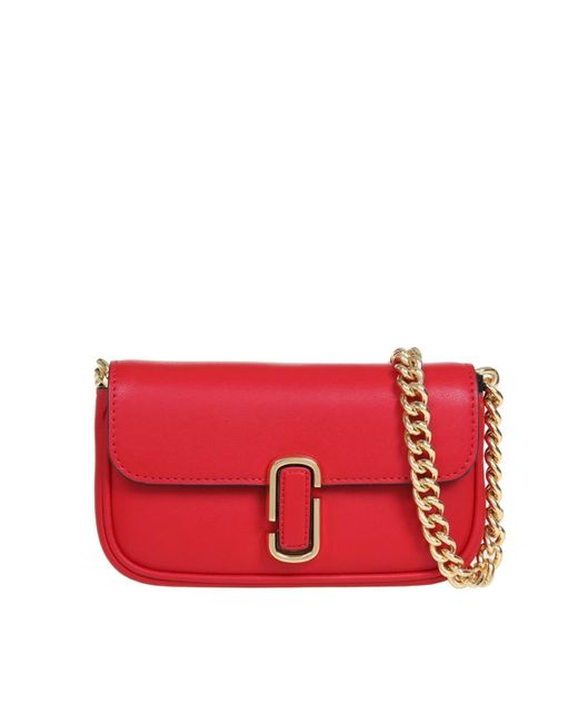 Marc Jacobs Mini Snapshot Shoulder Bag In Leather in Red | Lyst