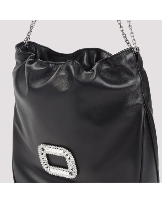 Roger Vivier Black Pilgrim Pocket Mini Clutch