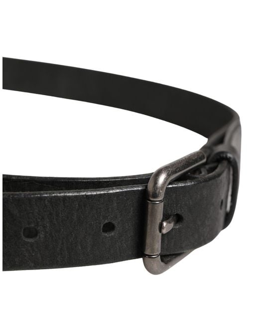 Dolce & Gabbana White Calfskin Leather Metal Buckle Belt Calf for men