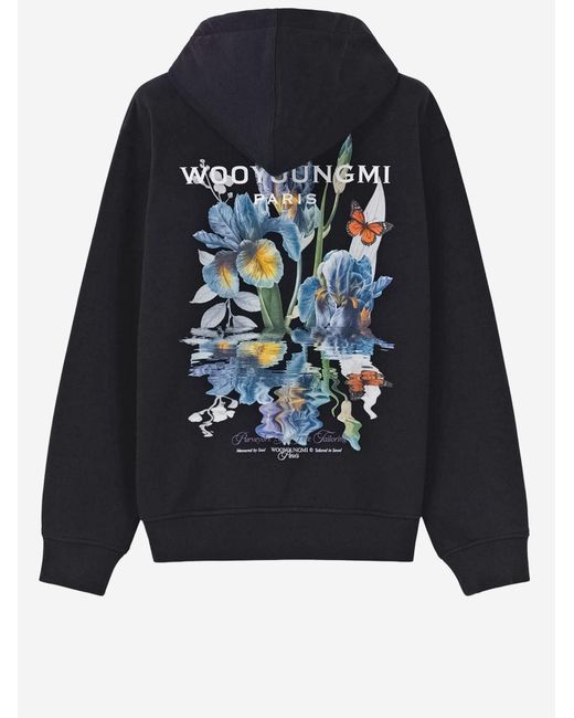Wooyoungmi Black Cotton Hoodie Sweatshirts for men