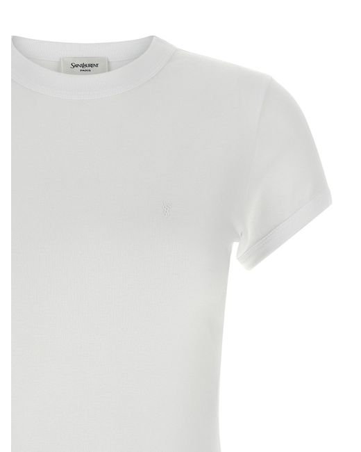 Saint Laurent White Cotton T-Shirt